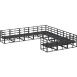 vidaXL Vrtna sedežna garnitura 11 pcs Črna 70 x 70 x 32 cm Aluminij | Shoptok.si