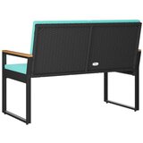  Vanjska klupa Crna i Tirkizna 107 x 61 x 80 cm poliratan | shoptok.hr