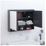  Kupaonski ormarić s ogledalom 80 x 15 x 60 cm MDF sivi | shoptok.hr