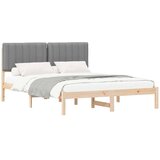  Krevetni okvir s tapiciranim uzglavljem Svijetlo siva Svjetlosiva 205.5 x 155.5 x 84.5 cm | shoptok.hr