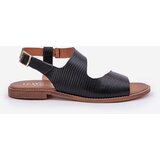 Boto Lewski Shoes Leather Sandals With Buckle And Embossing Lewski 3041 Black | Eponuda.ba