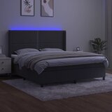  box spring s madracem LED tamnosivi 160x200 cm baršun | shoptok.hr