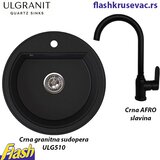 Ulgranit granitna sudopera ULG510 okrugla (CRNA) + slavina AFRO – SET Cene