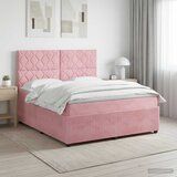  Boxspring krevet s madracem Ružičasta 160 x 200 cm Baršun | shoptok.hr