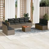 vidaXL 9-dijelni set vrtnih sofa od poliratana s jastucima sivi | shoptok.hr