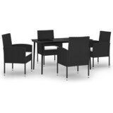 vidaXL Vrtna jedilna garnitura 5-delna črna, (20674497) | Shoptok.si