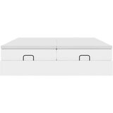 vidaXL Otomanski posteljni okvir z vzmetnicami bel 180x200cm um. usnje | Shoptok.si