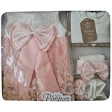  set bebi u kutiji 5/1 haljina, bodi, traka, štrampice, cipelice, boja breskve | shoptok.hr