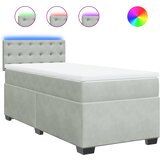  Box spring krevet s madracem svjetlosivi 100x200 cm baršunasti | shoptok.hr