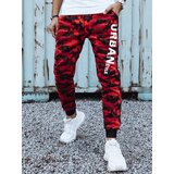 DStreet Spodnie dresowe męskie camo z nadrukiem czerwone | Shoptok.si