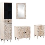  Set namještaja za kupaonicu 4 pcs Bijelo Čvrsto drvo manga Cijene