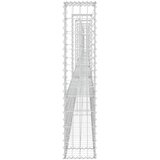  Gabionska košara U-oblika sa 6 stupova 620x20x100 cm željezna | shoptok.hr