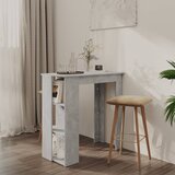 vidaXL Barska miza s polico betonsko siva 102x50x103,5 cm iverna pl. Cene