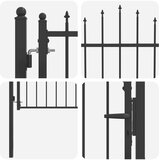  Ogradna vrata HORST 100 x 100 cm Metal Crna Može se zaključati | shoptok.hr