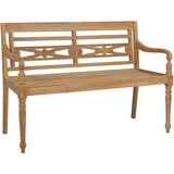  Klupa Batavia s jastukom s uzorkom lišća 150 cm od tikovine | shoptok.hr