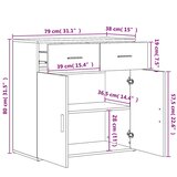  Komoda 2 kom boja dimljenog hrasta 79x38x80cm konstruirano drvo | shoptok.hr