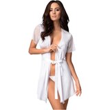 Obsessive Miamor Robe - čipkasta halja z rokavi in tangicami (bela) - L/XL Cene