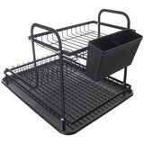 Orion Crni metalni dvoetažan ocjeđivač za posuđe 42,5x32 cm Radka – | shoptok.hr