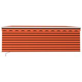 vidaXL Ročno zložljiva tenda s senčilom LED 4,5x3 m oranžna in rjava - - večbarvno - 34.16 - 4.5 x 3 m - 2025- | Shoptok.si