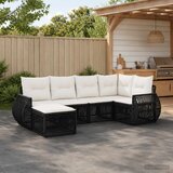  Sjedeća garnitura za vrt 6 kom. Crna i krem-bijela poliratan 70 x 62 x 70 cm | shoptok.hr
