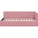  Kutni okvir kreveta Ružičasta 90 cm x 200 cm Baršun | shoptok.hr