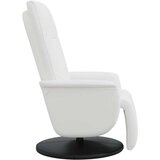  Naslanjač z naslonom za noge belo umetno usnje | Shoptok.si
