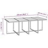  9-dijelni vrtni blagovaonski set s jastucima crni od poliratana Crna 219 cm table length | shoptok.hr
