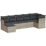 vidaXL 7-dijelni set vrtnih sofa svjetlosivi od poliratana | shoptok.hr