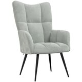 The Living Store Stol za sproščanje svetlo siv žamet - Stol Za Sproščanje, (21485308) | Shoptok.si