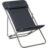 Lafuma MAXI TRANSAT+ zložljiv ležalnik z vzglavnikom - Dark Grey | Shoptok.si