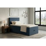 MID.YOU POSTELJA Z VZMETNICO 100 cm x 200 cm , tekstil, leseni material temno modra u