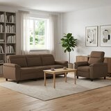  Set sofe 2 pcs Smeđa Tkanina - Smeđa 1 sjedalo + trosjed | shoptok.hr