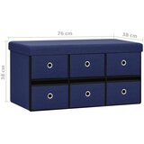  Sklopiva klupa za pohranu plava 76x38x38 cm od umjetnog platna | shoptok.hr