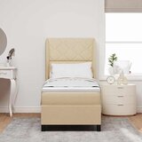  Krevet s opruga kutije s jastukom Krema 80 x 200 cm tkanina | shoptok.hr