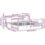 vidaXL Knjižna postelja brez vzmetnice bela 200x200 cm trdna borovina | Shoptok.si