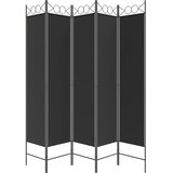Sobna pregrada s 5 panela crna 200 x 200 cm od tkanine | Eponuda.com