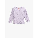 Koton Long Sleeve Floral T-Shirt, Textured Round Neck | Shoptok.si