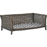 vidaXL Košara za pse s jastukom siva 90 x 54 x 35 cm od prirodne vrbe Cijene