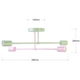  stropni luster cambridge 4xE27/15W/230V zelena/ružičasta | Eponuda.com
