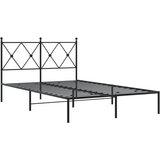  The Living Store Kovinski posteljni okvir z vzglavjem črn 120x200 cm - Posteljni Okvir, (21524385) | Shoptok.si