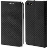 MOOZY Venus Wallet Case za iPhone SE 2020, iPhone 7, iPhone 8, Black Carbon – Metallic Edge Protection Flip Cover z magnetnim zapiranjem in držalom za kartico, (21029710) | Shoptok.si