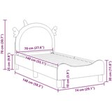  Okvir kreveta za malu djecu s naslonom Ružičasta 70 x 140 cm PU | shoptok.hr