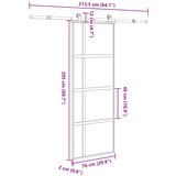  Klizna vrata s priborom 76 x 205 cm kaljeno staklo i aluminij | Eponuda.ba