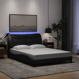 Maison Chic Posteljni okvir - Dvoposteljna postelja - Zakonska postelja z LED brez vzmetnice črn 120x200 cm blago, (21696408) | Shoptok.si
