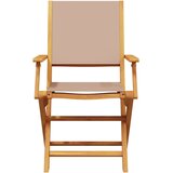  5-dijelni vrtni blagovaonski set smeđesiva od tkanine i drva | shoptok.hr