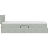 Postelja s shranjevanjem Svetlo siva 90 x 190 cm Žamet, (5000100664) | Shoptok.si