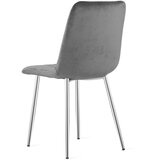 Lava stolica - tamno sivi baršun / kromirane noge x 3 | shoptok.hr