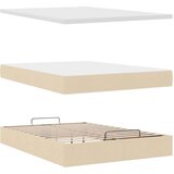 vidaXL otomanski okvir kreveta s madraca krem 140x200cm od tkanine | shoptok.hr