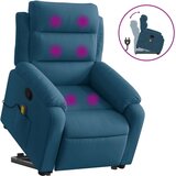  Masažni naslonjač na podizanje plavi baršunasti | shoptok.hr