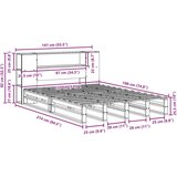  Krevet s regalom za knjige bez madraca 135x190 cm masivno drvo | shoptok.hr